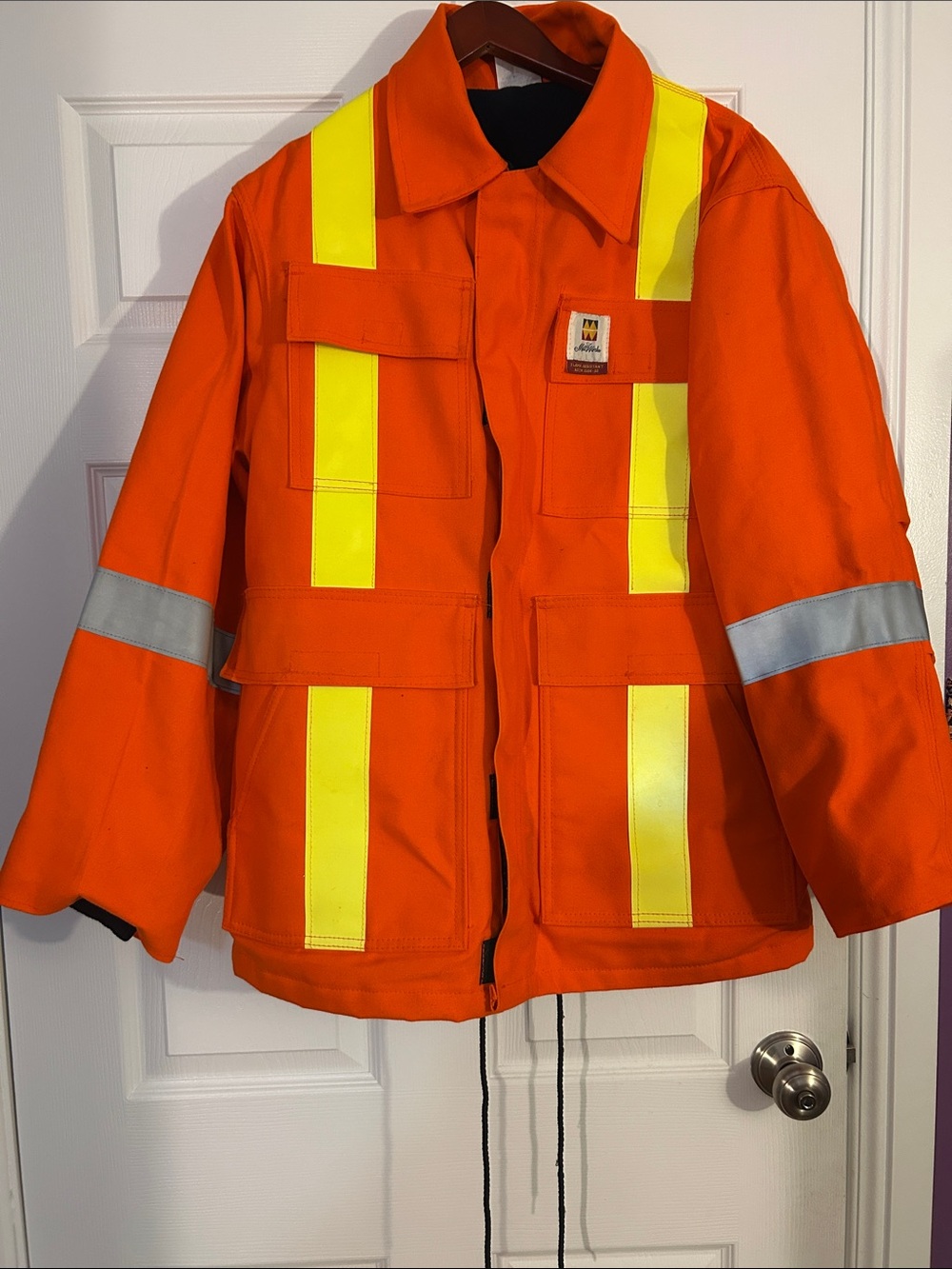 High-Visibility Mens Safety Jacket with Reflective Stripes